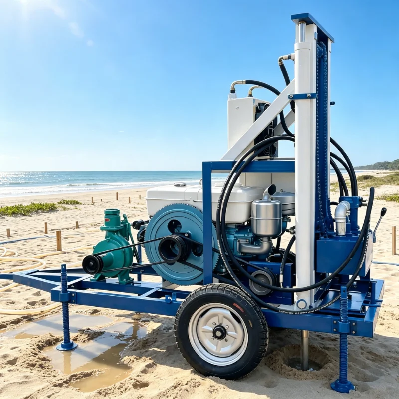 Factory Supply Stable Small Engineering Water Well Drilling Rig Machine for Civil Engineering Work Max 200m Drilling Depth
