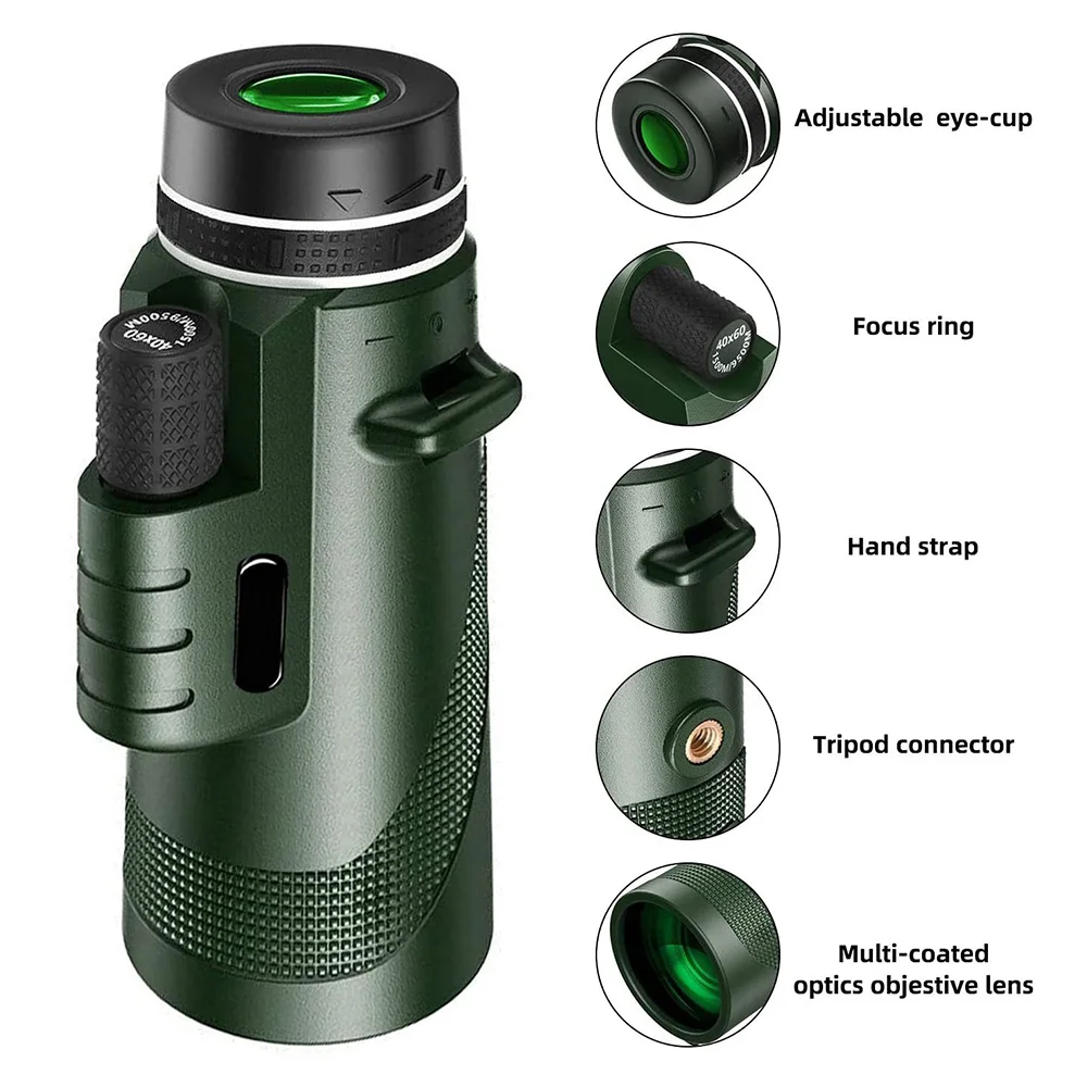 Hd Telescópio Monocular 8000M Zoom de Longo Alcance Bak4 Telescópio Prisma com/sem Tripé Telefone Clip Caça Outdoor Camping 80X100