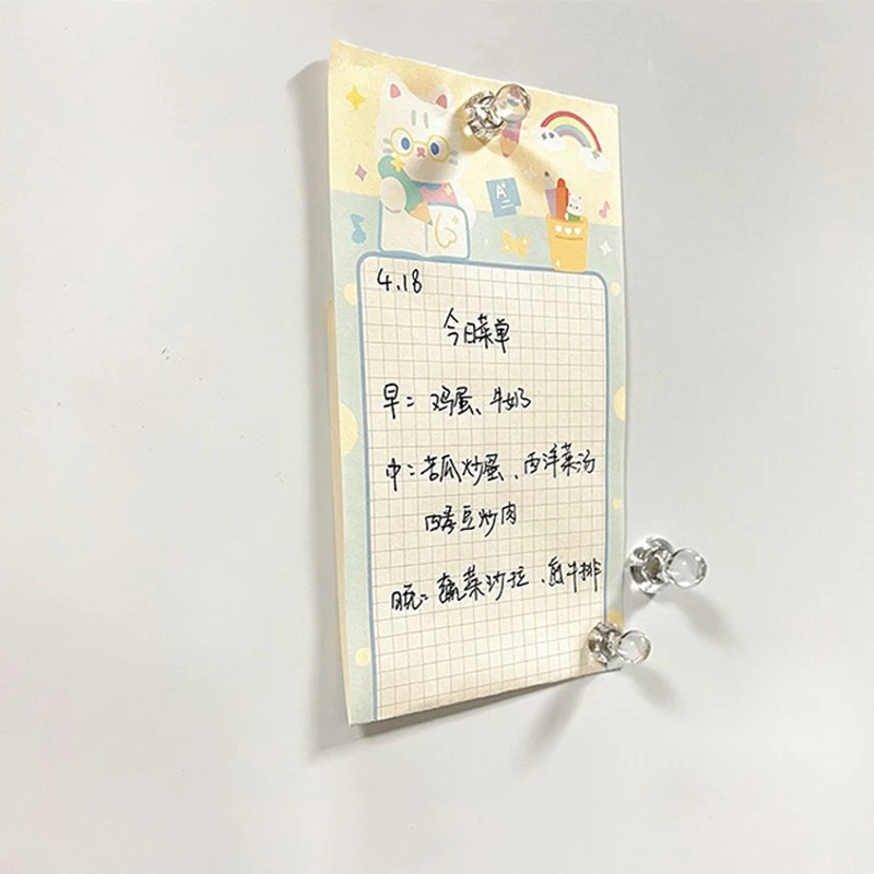 10PCS Korean Ins Thumbtack Refrigerator Magnets Transparent Acrylic Stickers Board Card Holder Simple Notes Fixed Decoration