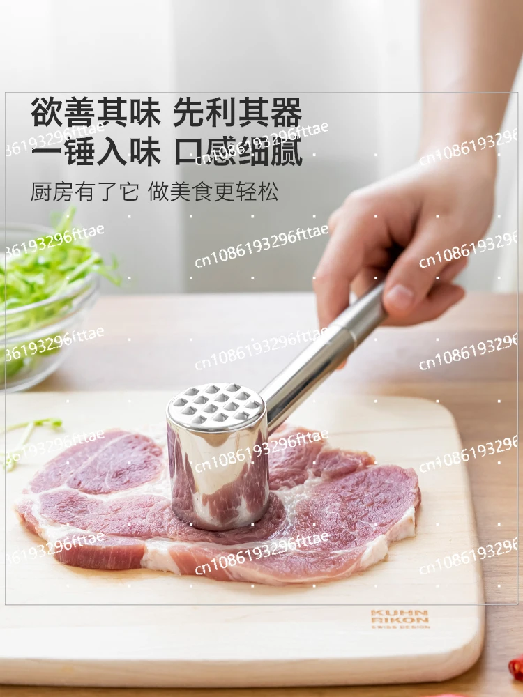 304 Stainless Steel Meat Hammer Household Kitchen Loose Meat Smashing Solid Hand Smashing Steak Beater