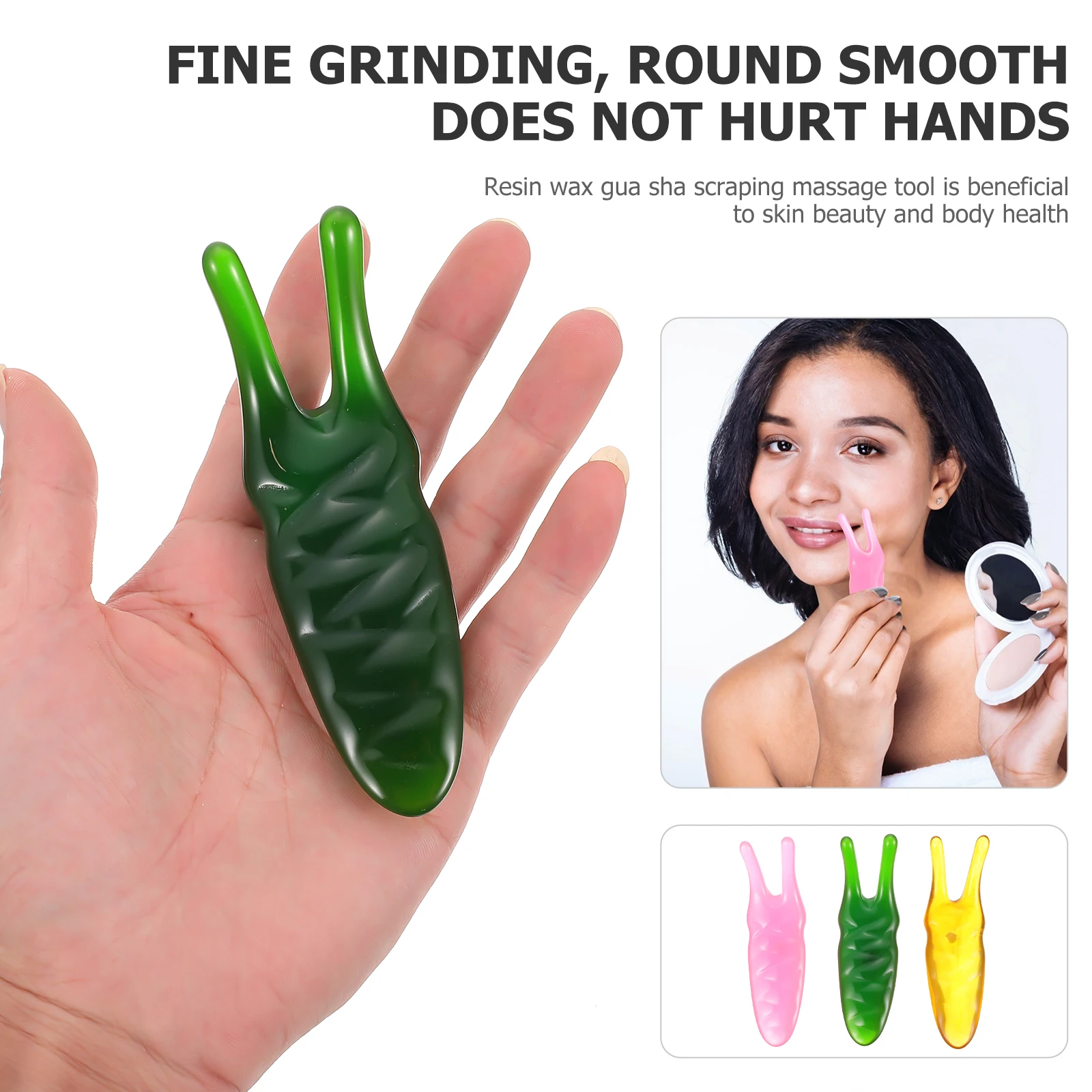 

3pcs Resin Beeswax Nose Scraping Bar Facial Beauty Stick Enhance Blood Circulation Oil Compatible Massage Tool For Women