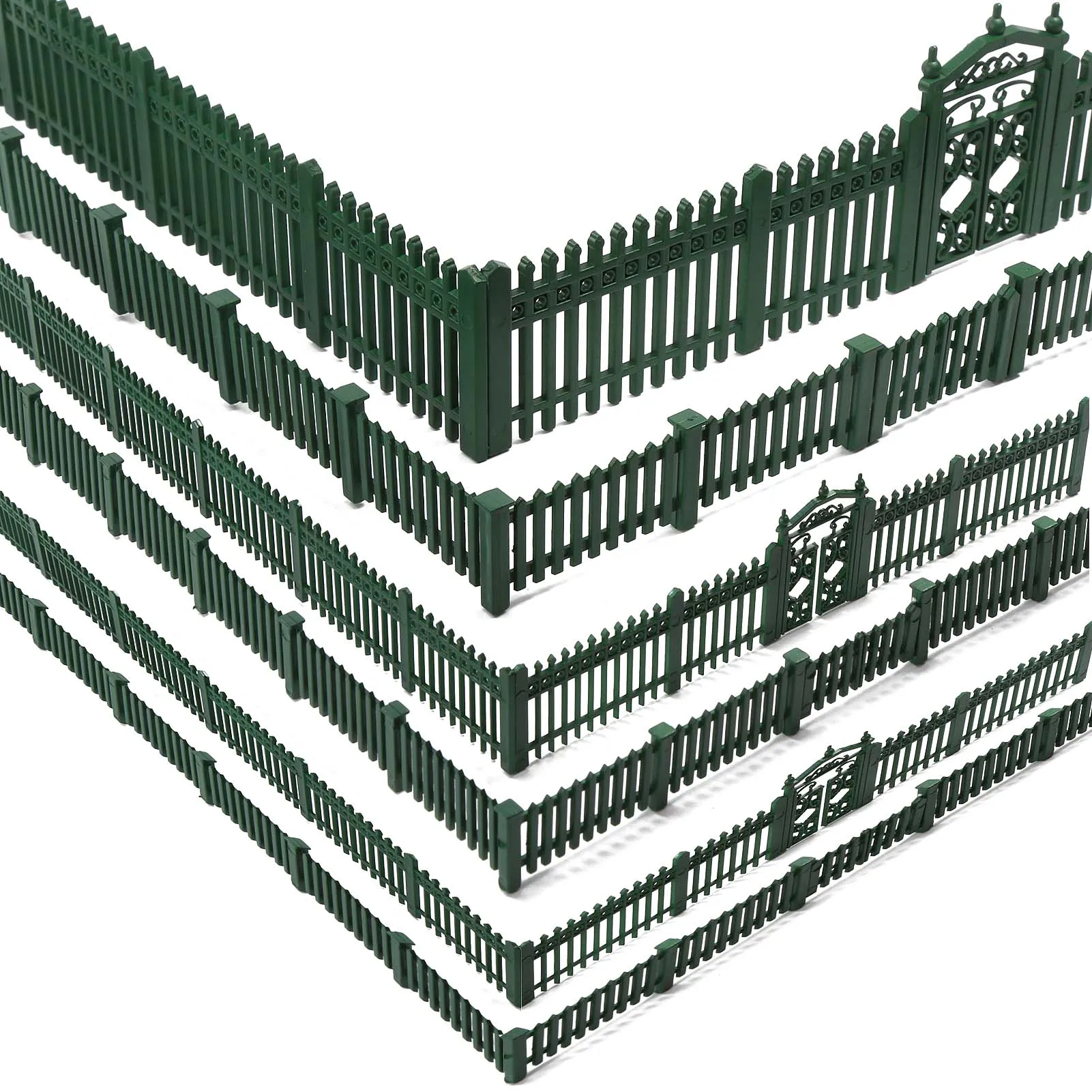 Eevemodel O HO N Scale Model Fences with Gates Building Wall for Model Trains Diorama Scene
