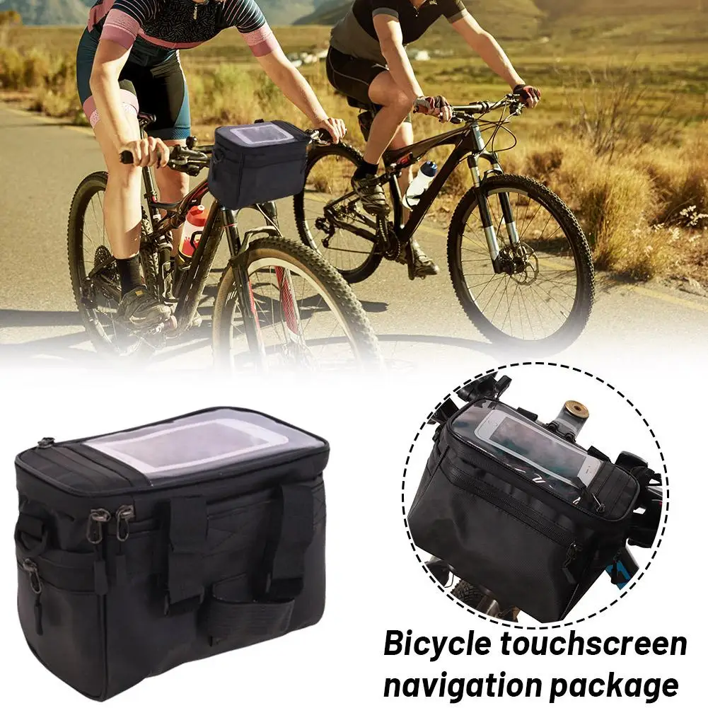 Bicycle Handlebar Bag Large Capacity Rain Proof Bike Front Bag Tube Pannier Bag Carrying Pouch Shoulder Bike Bag Z0e5