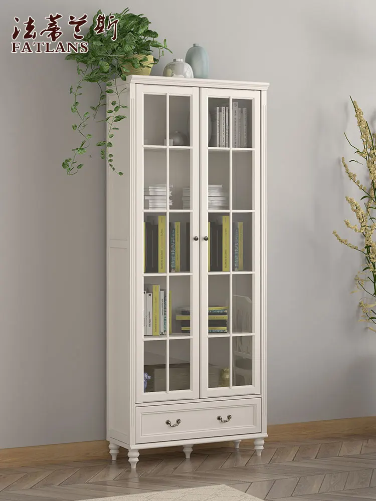 

Solid Wood Bookcase with Door