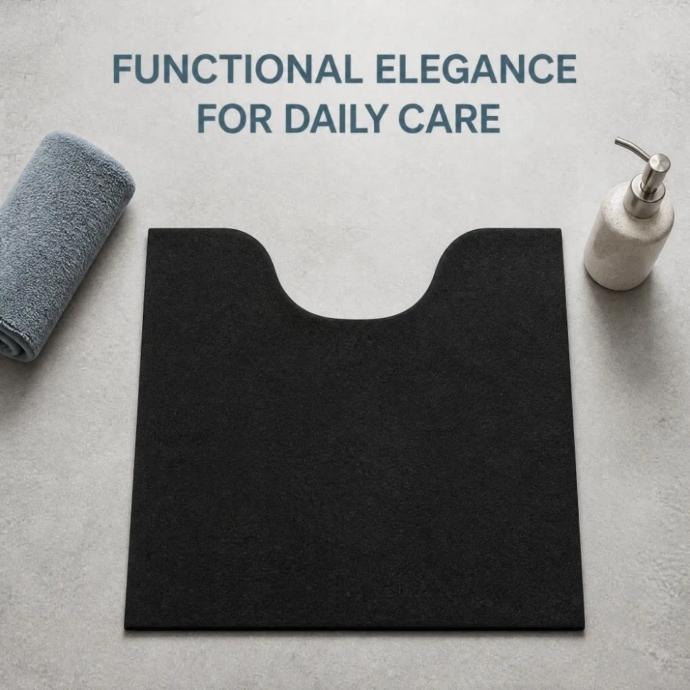 6 Pack Reusable U Shape Toilet Mat Absorbent Non Slip Toilet Rug Dark Grey Small Opening Style Toilet Floor Mat Bathroom