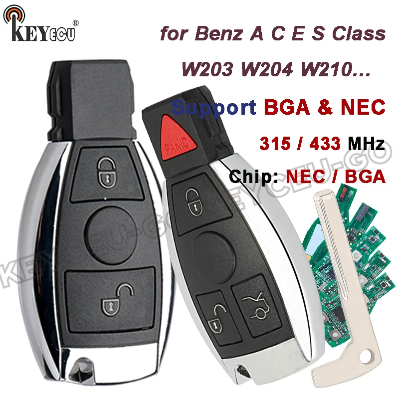 

KEYECU 315 / 433MHz NEC BGA Chip for Mercedes Benz Support NEC And BGA 2000+ Year 705 MotoKeyless-Go Smart Remote Key Fob