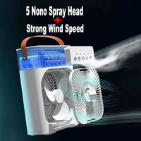 Portable 3 In 1 Humidifier Fan Mini Air Conditioners USB fan LED Night Light Water Mist Fun Air Cooler Humidifie For Home