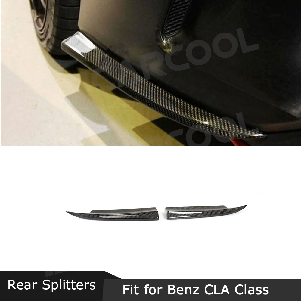 

For W117 Carbon Fiber Rear Lip Splitters For Benz CLA Class C117 CLA250 CLA45 AMG 2013 - 2019 FRP Rear Bumper Splitters