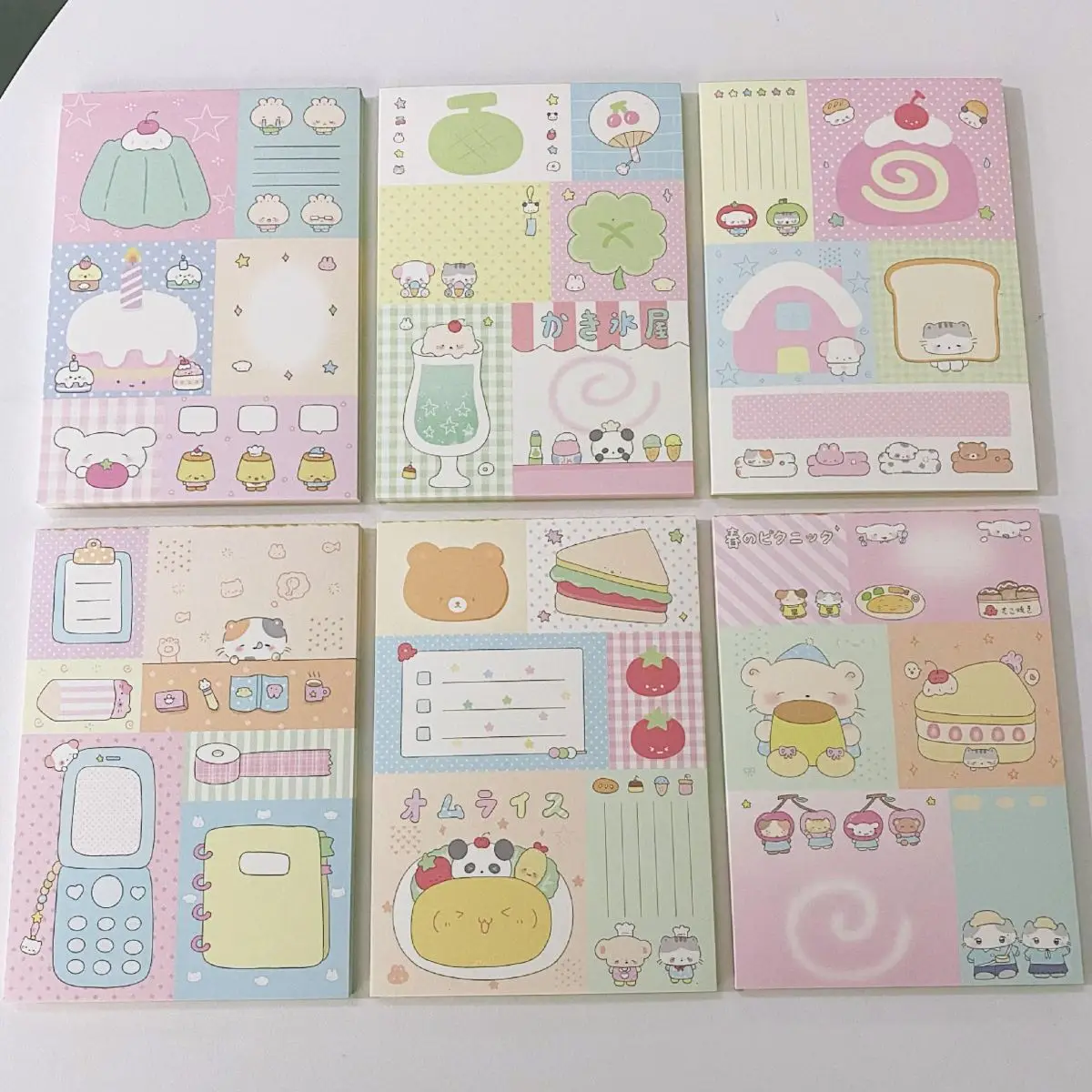 Kawaii Stationery Memo Pads 50sheets Scrapbook Material Note Paper Multifold Notes Accessory Offices Decorative Book