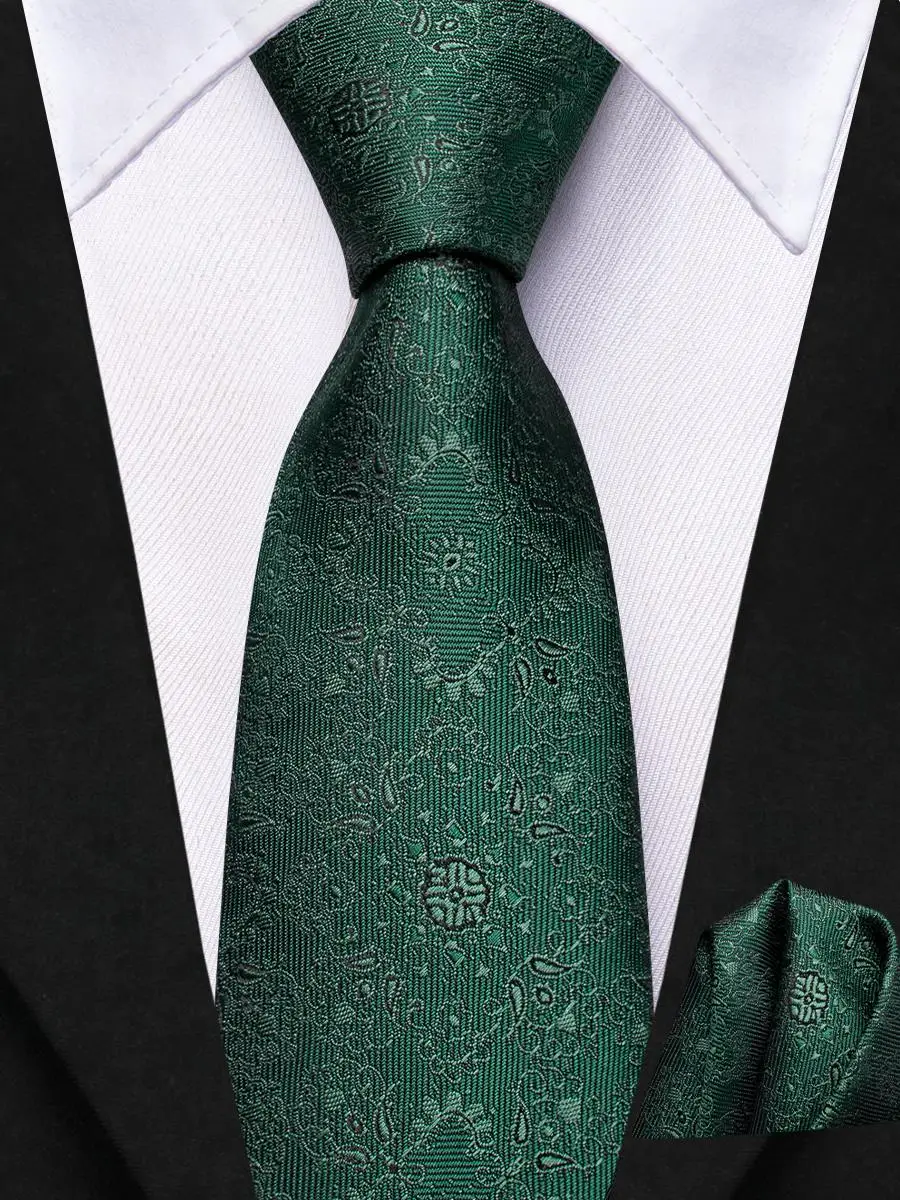 Green Solid Floral Silk Tie For Children Luxury Designer Handky Child Necktie 120CM Long 6CM Wide Fashion Party Dropship Hi-Tie