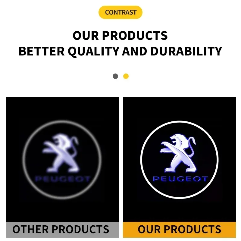 

Car Goods 2PCS LED Door Light Projector Welcome Shadow Lamp For Peugeot 206 307 208 308 3008 207 2008 508 5008 807 RCZ 301