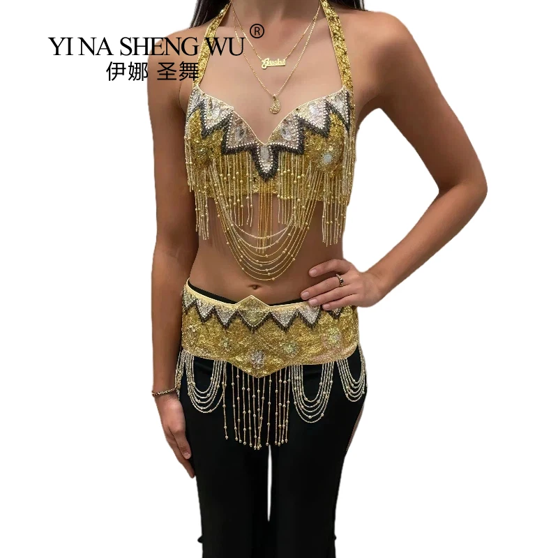 Belt 2 Piece Set Belly Dancing Costume For Women's  + Wholesale Sexy Belly Dance Costume Set Bra Accept ANY SIZE