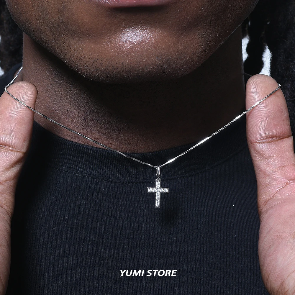 Luxury Mini Zircon Cross Pendant For Man Woman Non Fading Titanium Steel Hip Hop Clavicle Chain New Unisex Couple Jewelry Gift