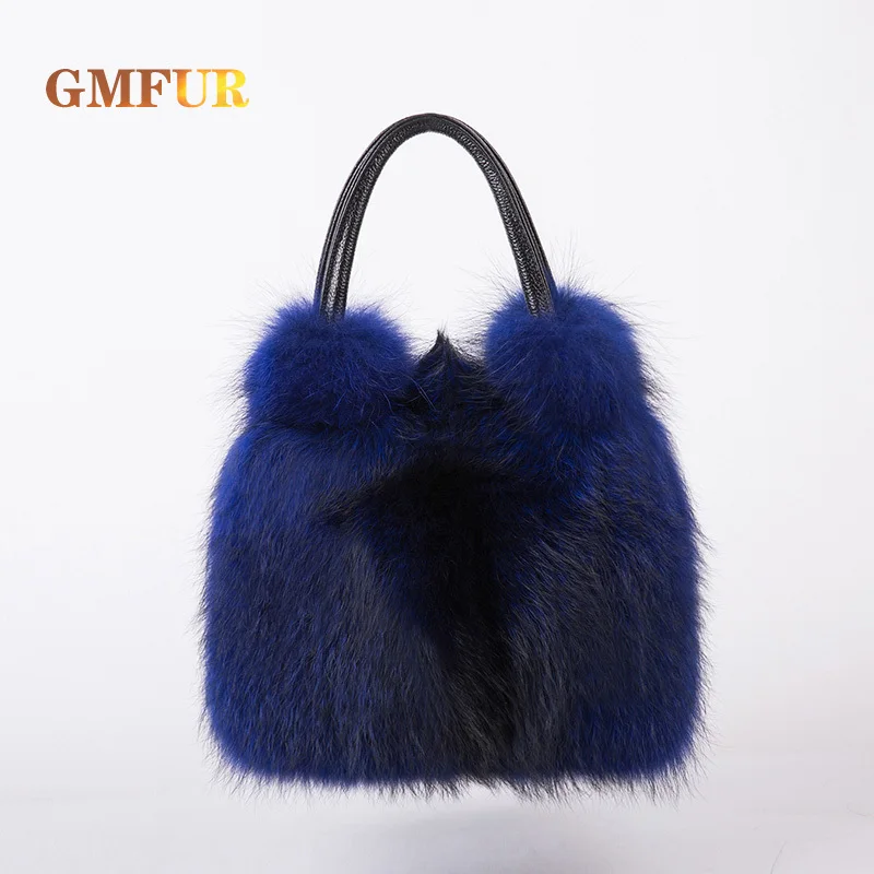 Real Fox Fur Women Handbag Luxury Designer Fluffy Hand Bags Women Winter Purses And Handbags Plush Bag Single Shoulder Tote Bag