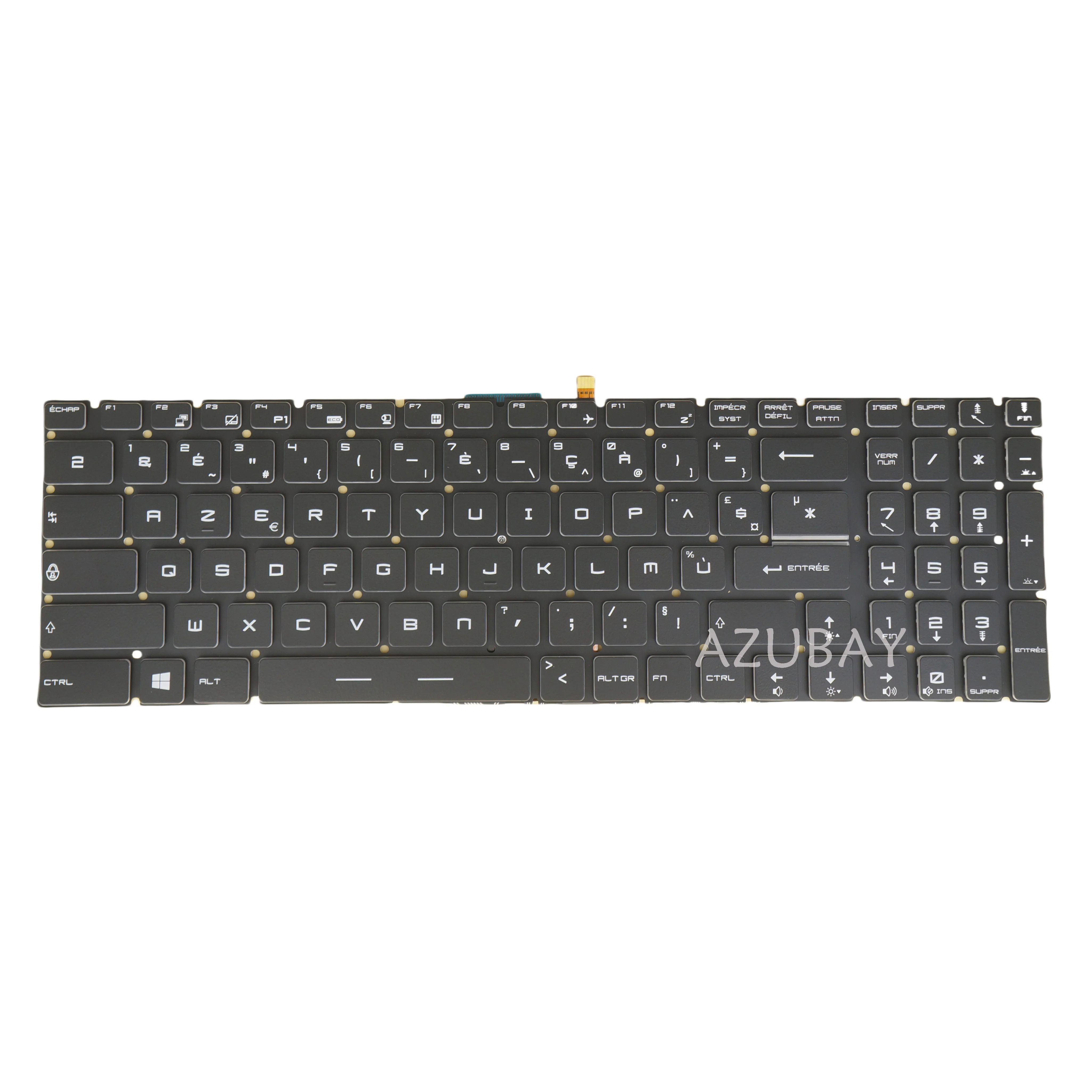 White Backlit French AZERTY Keyboard For MSI GS72 GE62 GE62VR GE72VR GE72 GE62MVR GE72MVR GS63VR GP63 GP73 GS73VR WS60 WS72 WT72