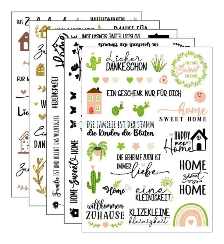 Y88Bドイツの祝福の言葉は、キャンドル用のステッカー水転送キャンドルステッカーをこすりますセラミックカップガラス製品家具