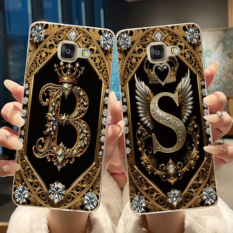 Cover For Samsung Galaxy A3 2017 A320F / A3 2016 A310F Fashion Retro Letter Couple Phone Case Transparent Soft Silicone Casing