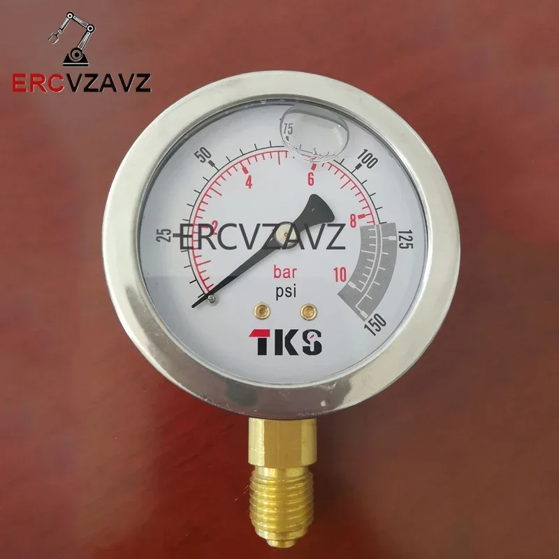 

NPT1/4 Hydraulic Pressure Gauge 1/10/25/40/60Mpa Economical Multi Purpose Double Scale Stainless Steel Glycerin Filled Gauge