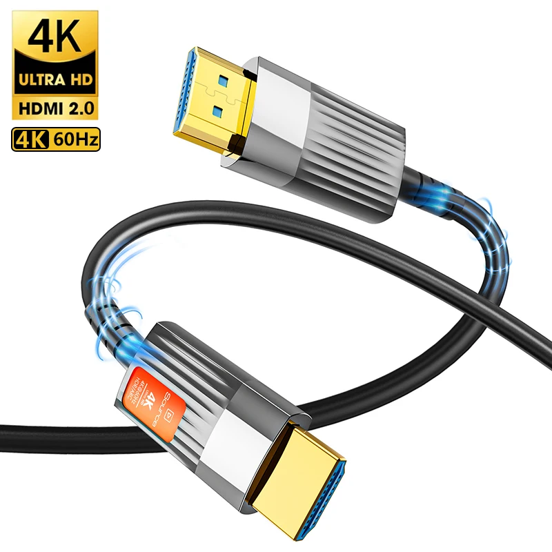 HDMI Optical Fiber Cable 4K 60Hz HDMI-compatible Ultra High Speed 18Gbps HDR eARC Fiber Optic HDMI 2.0 Cables For TV 10M 15M 20M