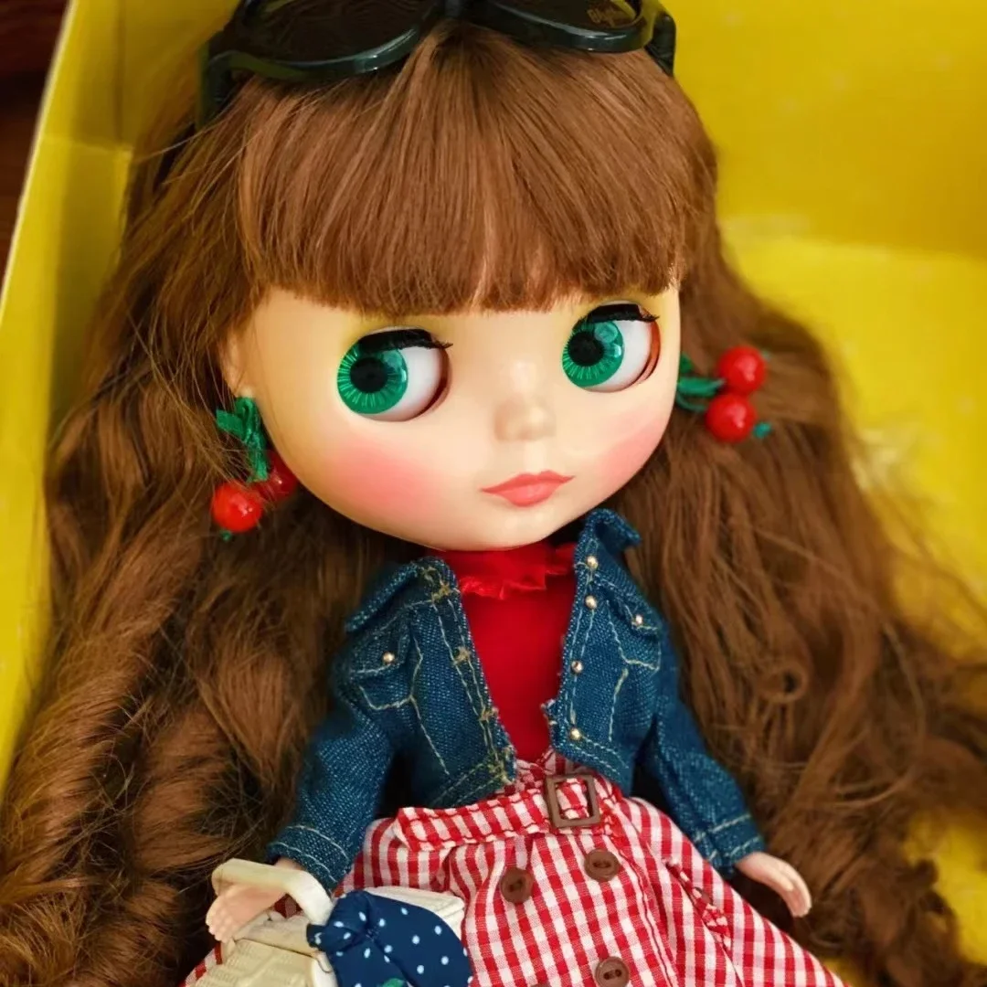 Neo Blyth Picnic Al Fresco BJD Doll Cherry Dress Sweet Girl Casual Look Custom Handmade Dolls Body Moveable Friend Shop Limited