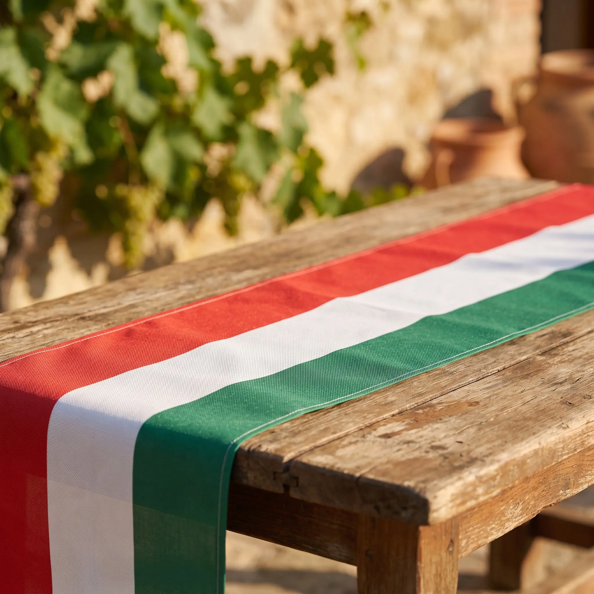 Italian Table Runner Linen 91x13 Italian Flag Colors Red Green White Dining Table Decor Party Celebration Tablecloth Runner