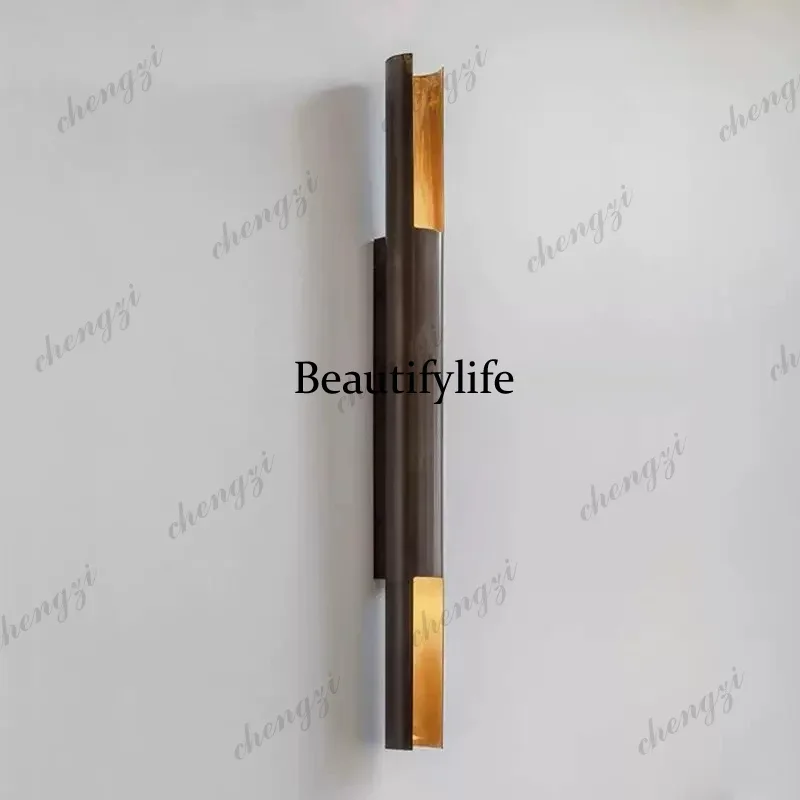 DD182Retro cylindrical bronze wall lamp, American wall lamp, villa living room background custom mirror headlamp