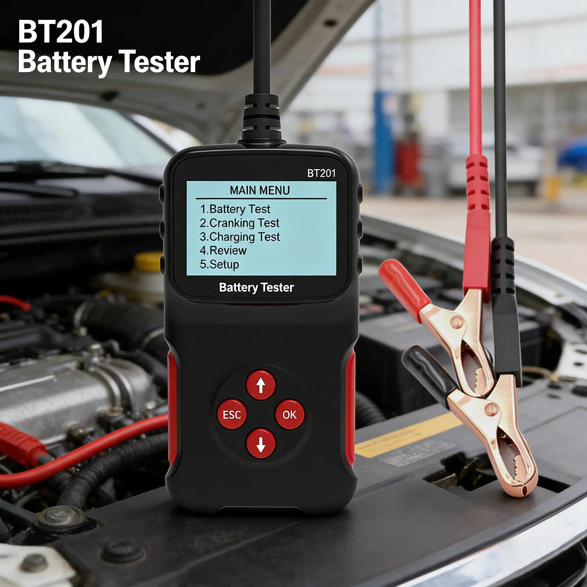 

BT201 12V Car Battery Tester Automotive Analyzer Cranking Charging Test Tool For Vehicle Battery Health Diagnostic Scanner