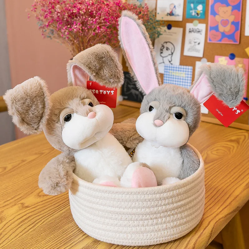 New Cartoon Cute Long Ears Bucktooth Rabbit Doll Toy Fun Children Room Decoration Accessories Curtain Strap Girls Birthday Gift