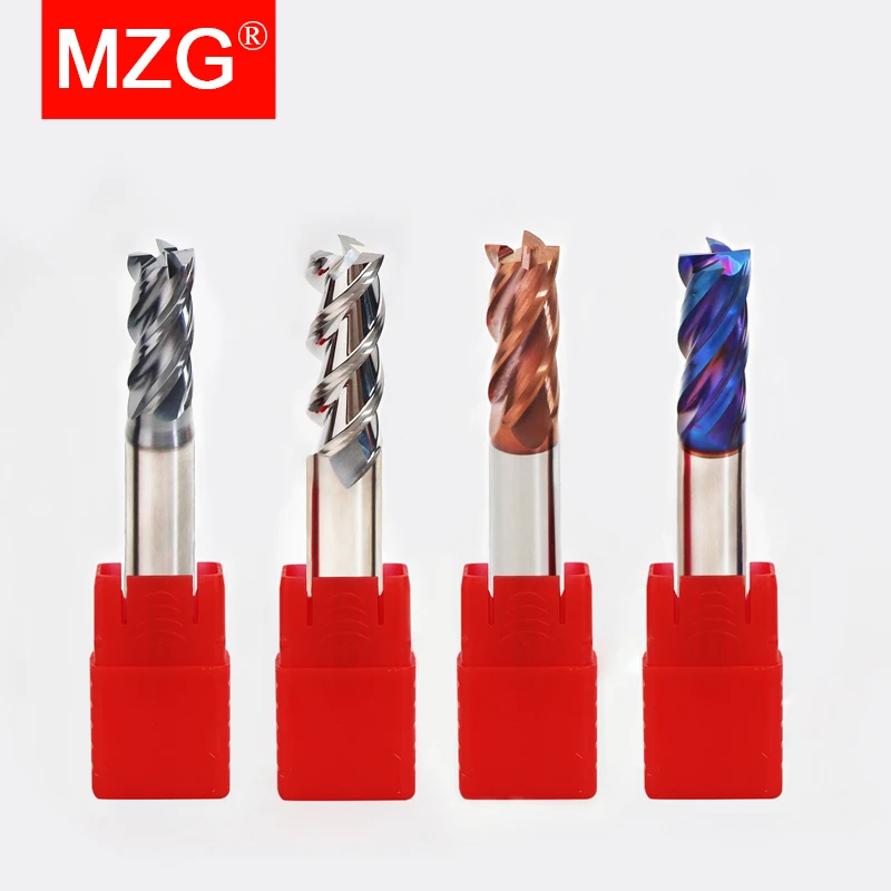 

MZG 3 4 Flutes HRC50 HRC55 HRC65 Carbide Endmills 1-20mm Square Milling Cutter CNC Maching Iron Cutter Carbide End Mill