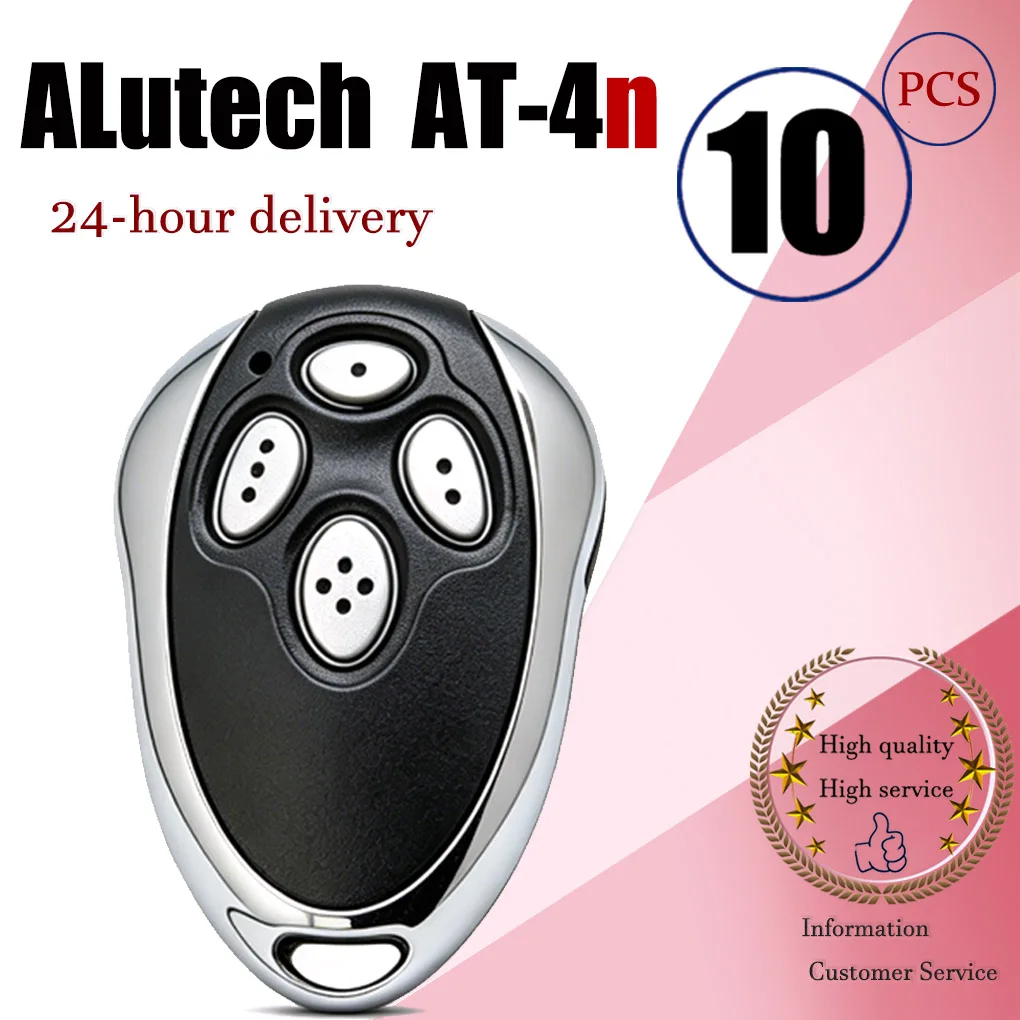 10PCS new Alutech AT 4N 433.92MHz dynamic code remote garage controller for Alutech AR-1-500N door opener keychain