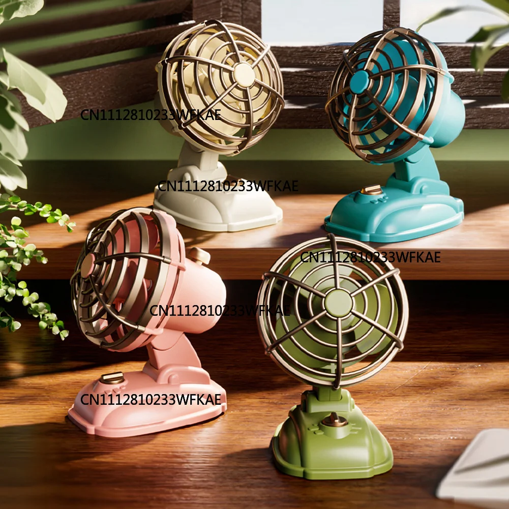 1Pc Retro USB Charging Handheld Fan Silent Mini Fan Summer Portable Outdoor Travel Office Mini Fan
