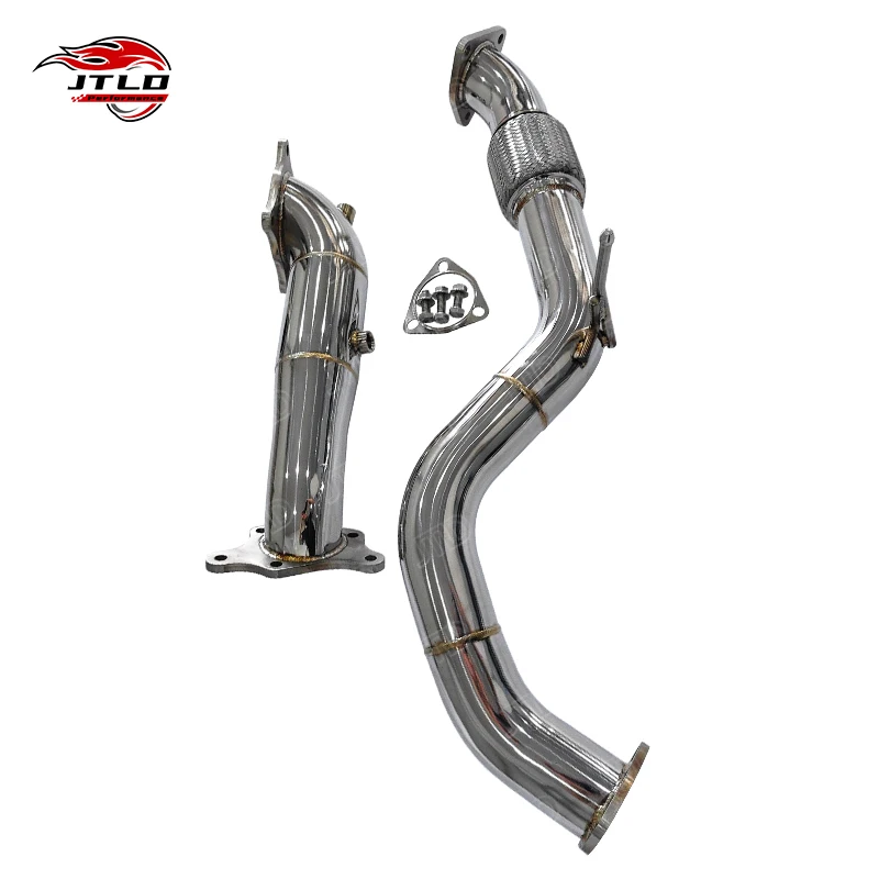 JTLD 304 Stainless Steel Straight Pipe Exhaust Downpipe For Honda Civic Type-R Fl5 2.0T