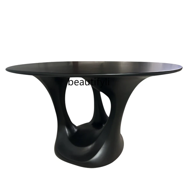 

Nordic Creative Designer Minimalist Tripod Shape Small Coffee Table Hotel Model Room Oval Shaped Negotiation Coffee Table