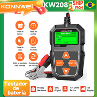 KONNWEI KW208 Battery Tester for Car 12V Motorcycle Battery Analyzer 100-2000 CCA Power Load Plug Charging Cranking System Check