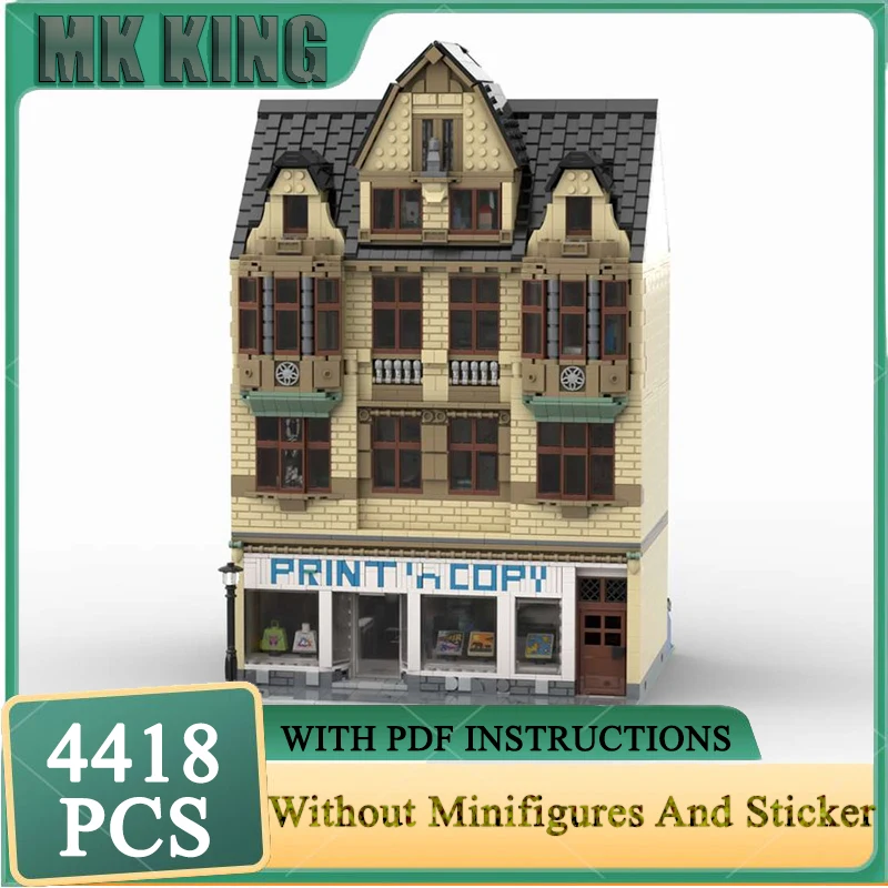 

Street View Moc Building Block Modular Town House 'Print 'n Copy' Building Model Technology Brick DIY Assembly Toy Holiday Gifts