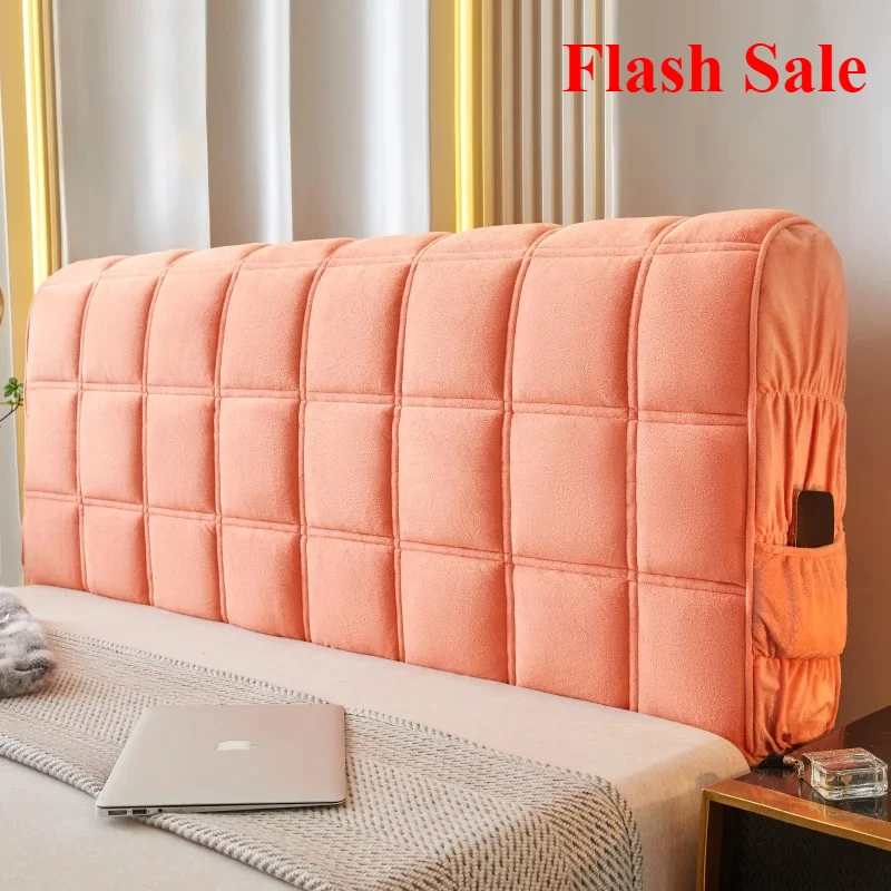 New High Quality Velvet Quilted Headboard Cover All-inclusive Super Luxury Soft Thicken Short Plush Quilting Bed Head Cover