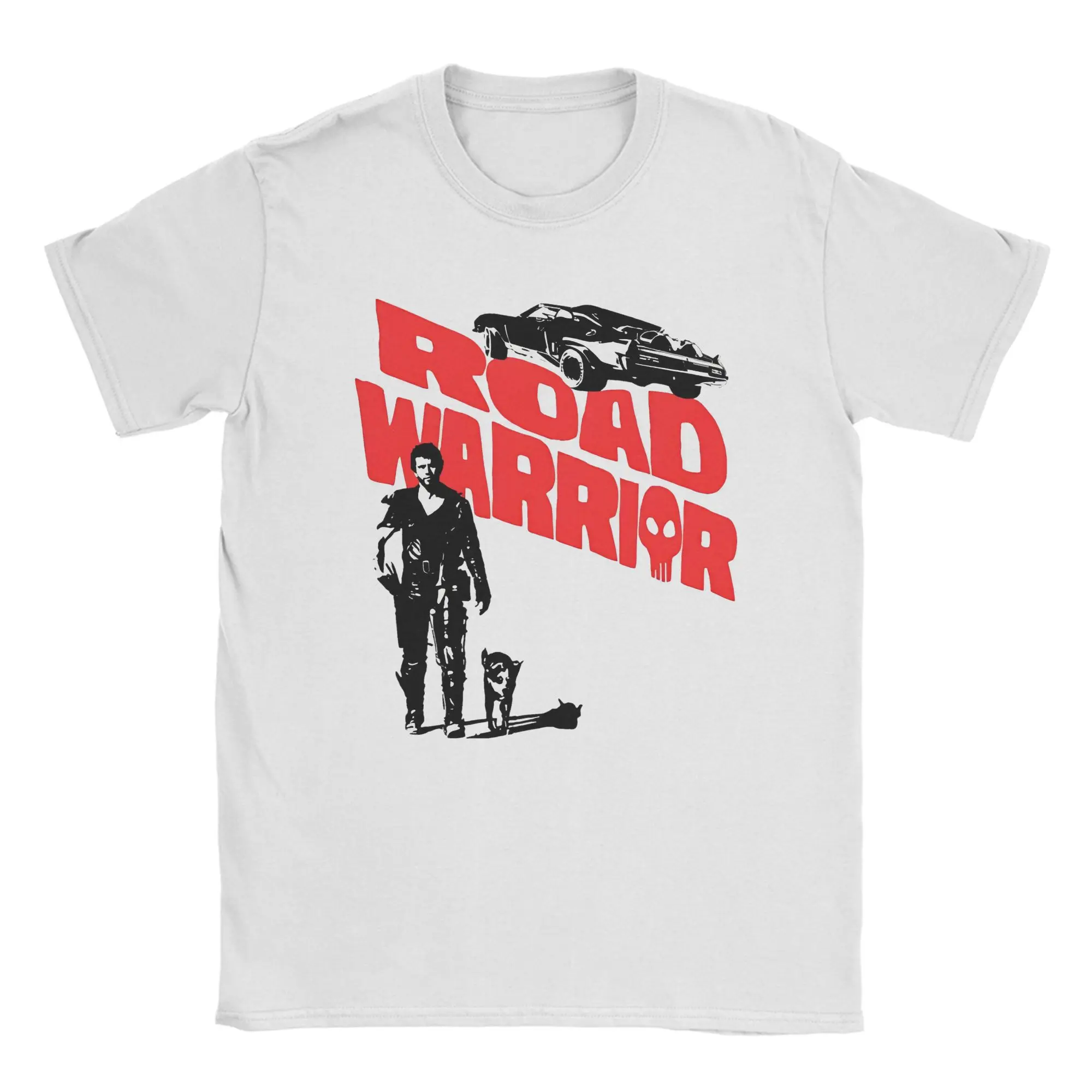 Футболки «Дорожный воин» Безумный Макс 80-х годов Апокалиптическая одежда из 100% хлопка Удивительная футболка с короткими рукавами и круглым вырезом Подарочная футболка