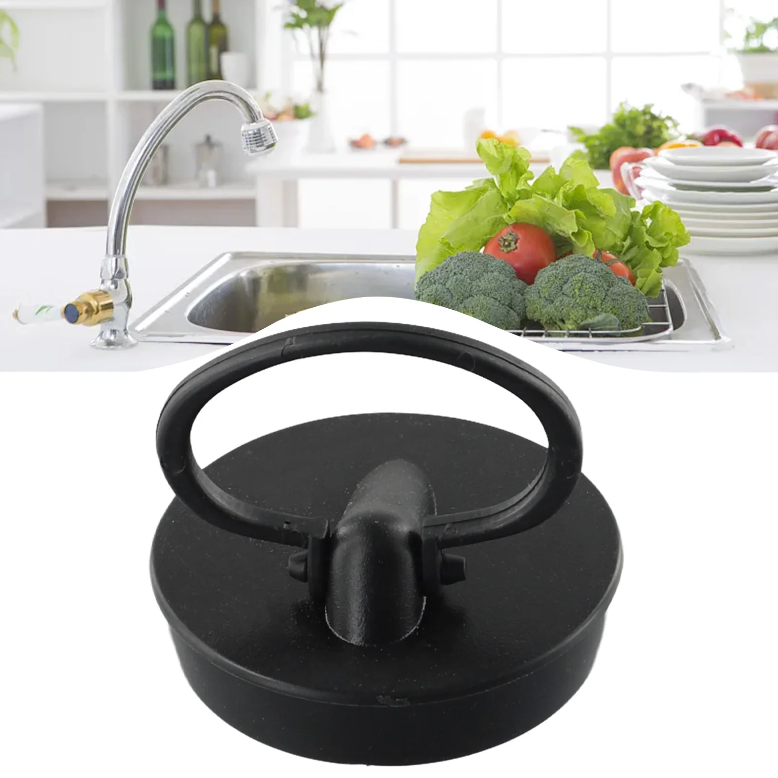 Sink Drain Cover for Old-Fashioned Basins with PVC Construction Lift Ring Design 47mm Diameter Top and Reliable Water Sealing