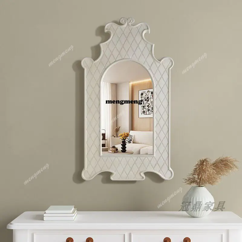 

French retro style bathroom American wall-mounted washstand dressing mirror living room decorative mirror