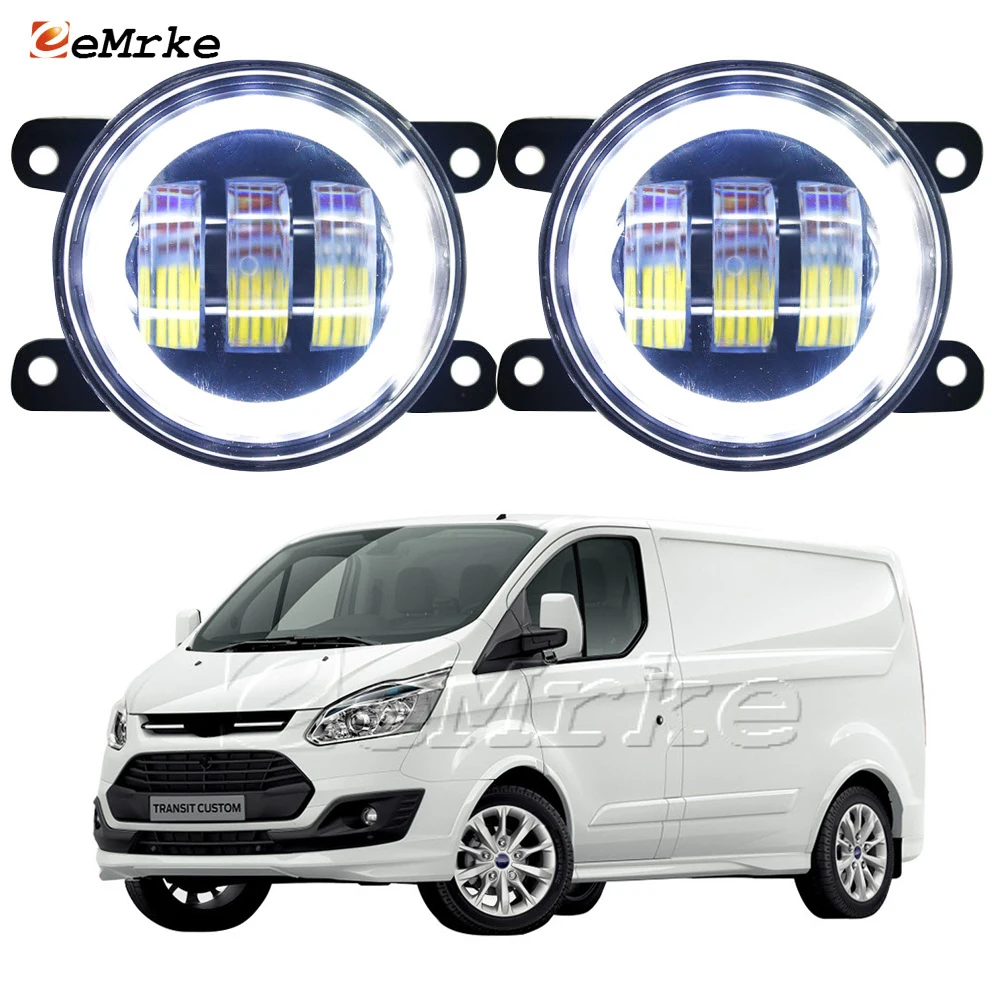 Pair Led Fog Light Assembly for Ford Ford Tourneo Custom /Transit Custom 2012-2017 Led Angel Eyes DRL Lens Car Signal Lights