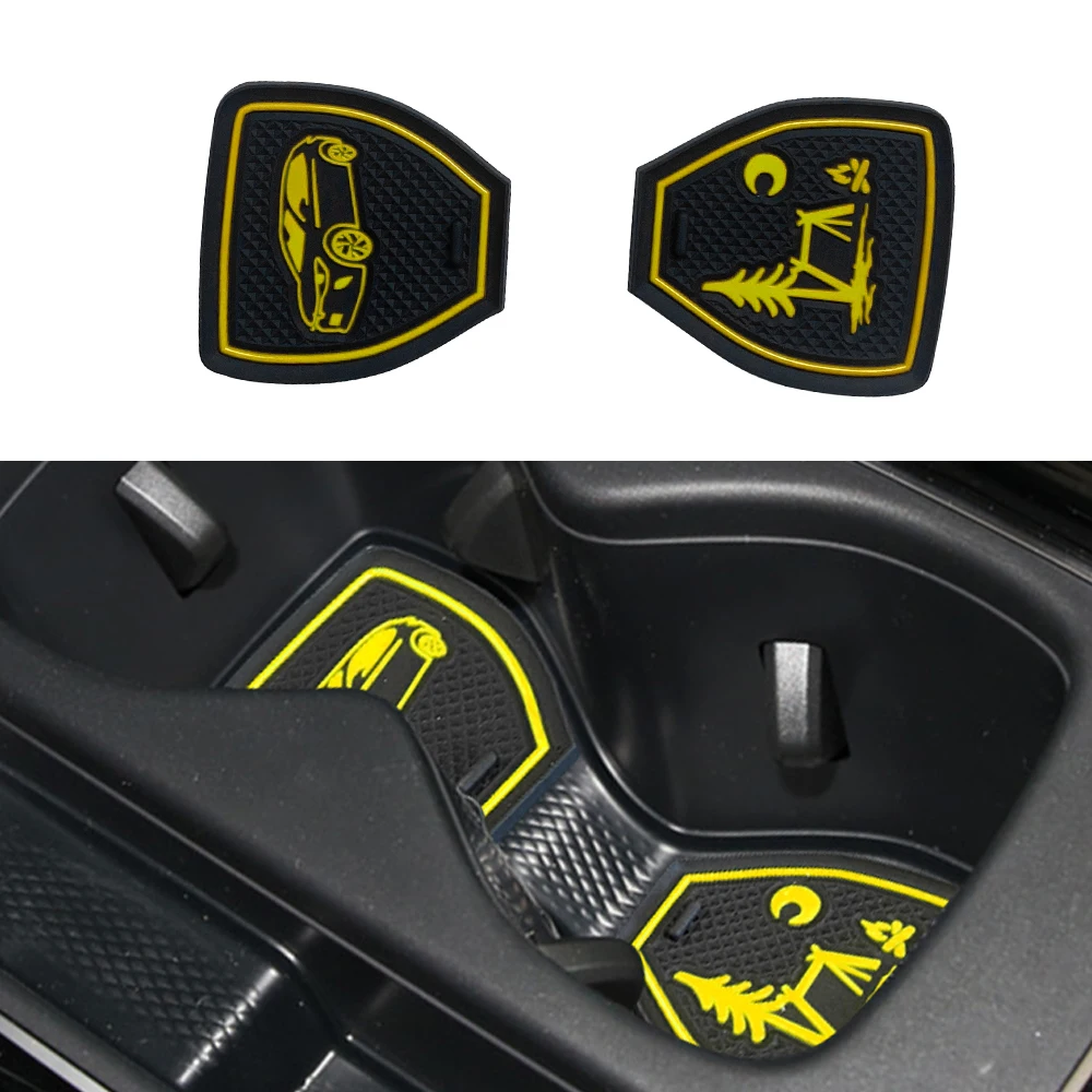 Non-Slip Car Cup Coaster Slot Pad For VW Volkswagen ID.4 ID4 2021-2024 Accessories Anti-Slip Mat Pocket Mat Cup Holder Pad