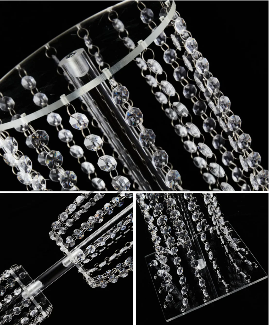 10PCS Wedding Centerpieces Table Decoration Acrylic Crystal Cake Stand Holder Flower Stand Stage Birthday Party Wedding Props