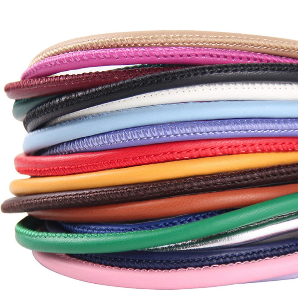 3/4/5/6mm 2meters Colorful Imitation Sheepskin Leather Strap Findings Leather Cord String Rope For DIY Necklace Bracelet Making