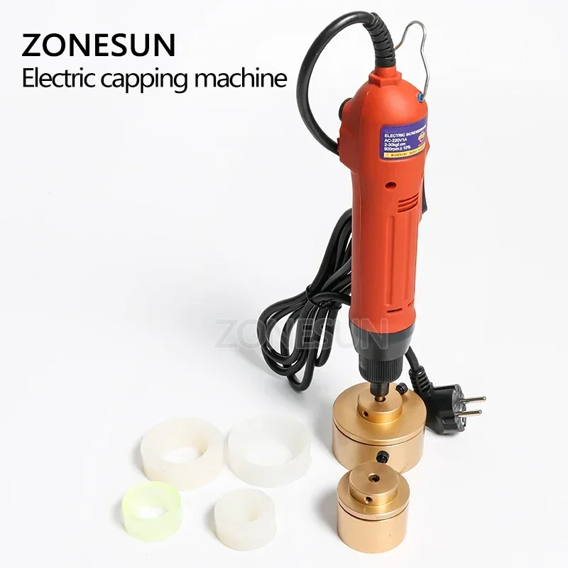 ZONESUN 28-32mm Automatic Electric Capping Machine Plastic Bottle Capper Portable Cap Screwing Machine Electric Sealing Machine