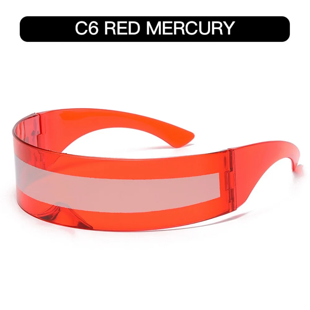 

Y2K Punk Futuristic Sunglasses One Piece Lens Wrap Windproof Future Warrior Rimless Sunglasses Comfortable Lightweight