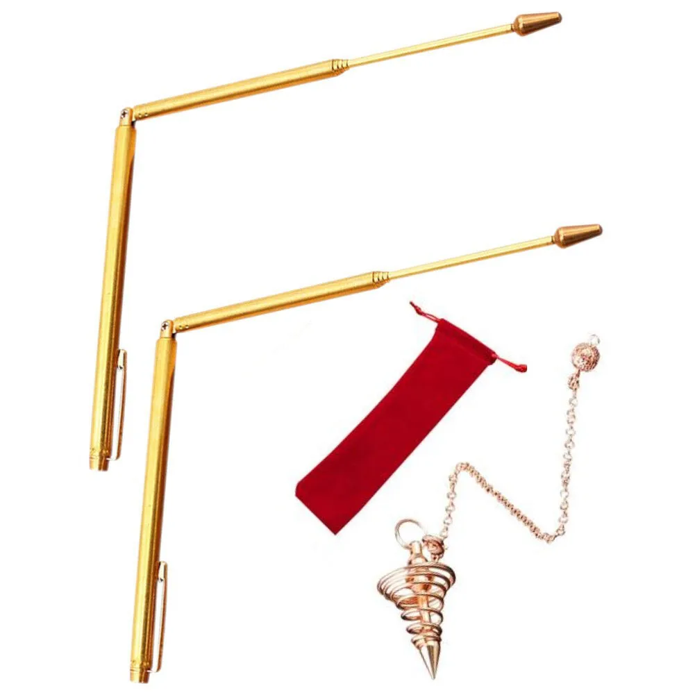 3/4pcs 99.9% Copper Detector Rod Metal Detector Rod With Pendulum Pendant For Treasure Hunting Divination Tools