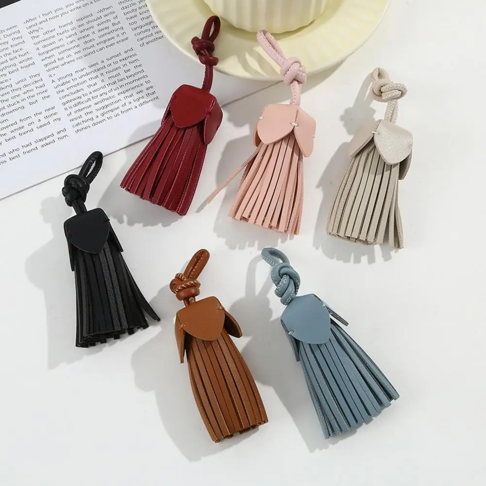 Faux Leather Tassel Hanging Ornament DIY Crafts Making Vintage Tassel Pendant Bag Purse Car Keychain Schoolbag Hanging Decoratio