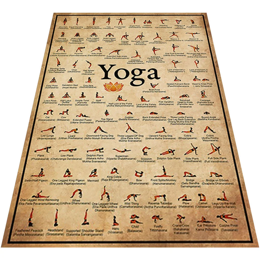 

Yoga Poses Chart Canvas Wall Decor Unique Artwork for Home Gym Bedroom Exercise Poses Poster Workout Posters for Gym