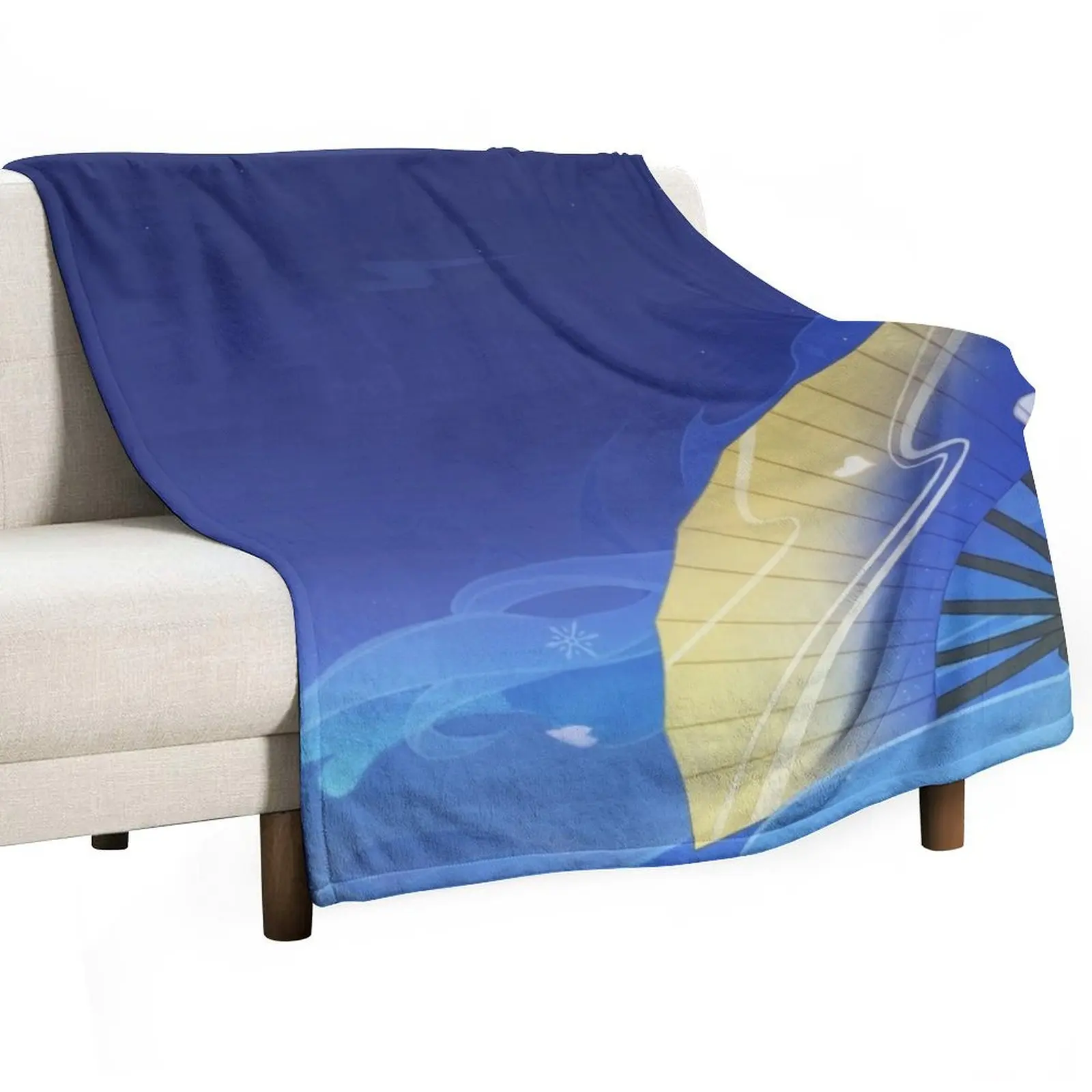 Ayaka Fan Pattern Throw Blanket Quilt Furry Beach Blankets