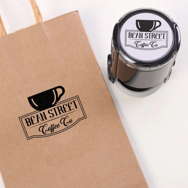 Personalized Self-Inking Stamp Custom Text Round Logo Design Stamp for Office Business Inventory Stamps Size 25/30/40/50mm
